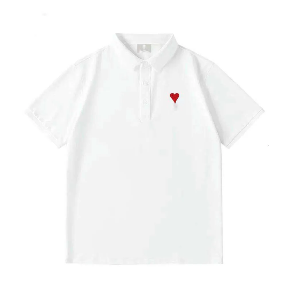 дизайнерские рубашки мужские рубашки поло модные летние сердца вышивка графический футболка воротник ПОЛО с коротким рукавом рубашка мужская женская толстовка три цвета