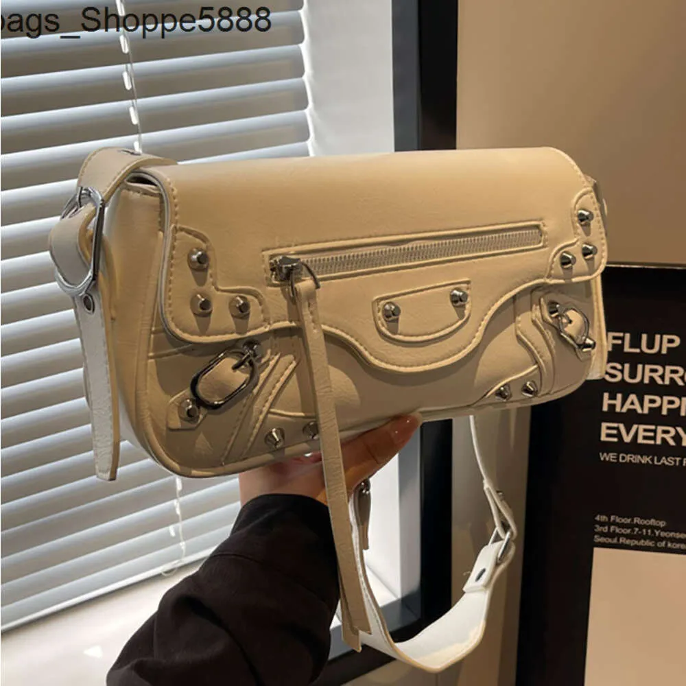 Factory Direct Store Handbag Free Shipping Sensory Niche Motorcycle Bag for Women 2024 New Single Shoulder Crossbody Versatile Korean Underarm Small Square