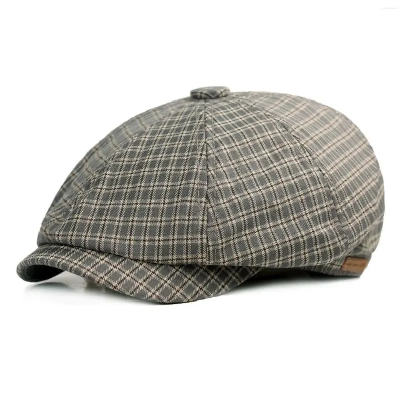 Berretti da uomo casual plaid Ivy Sboy Cabbie Gatsby berretto ottagonale golf guida pittore cappello berretto per capispalla maschile