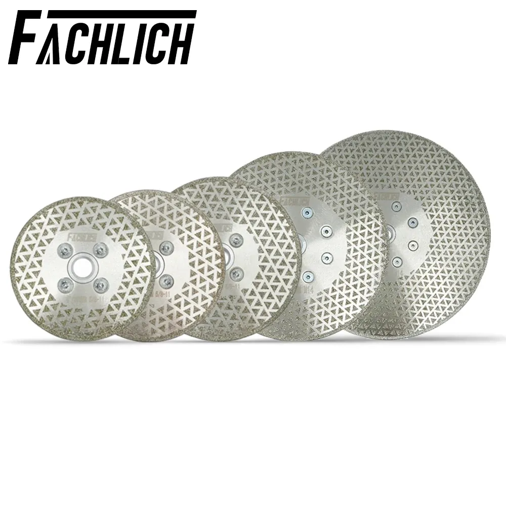 Zaagbladen Fachlich 1pc 4"/4.5"/5"/7"/9" Elettrolitico Diamante Lama per sega Piastra abrasiva Disco da taglio a doppia faccia Granito Marmo Muratura