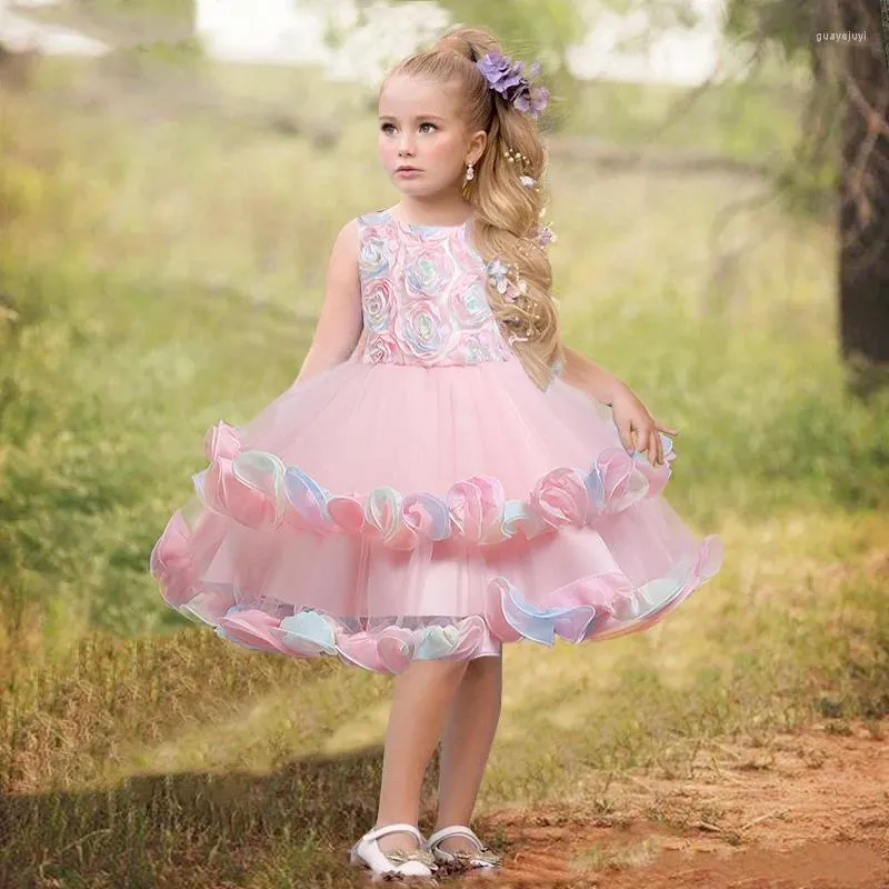 Meisje Jurken Bloem Meisjes Jurk Tutu Elegante Prinses Pailletten Kinderen Voor Baby Kinderkleding Bruiloft Vestidos