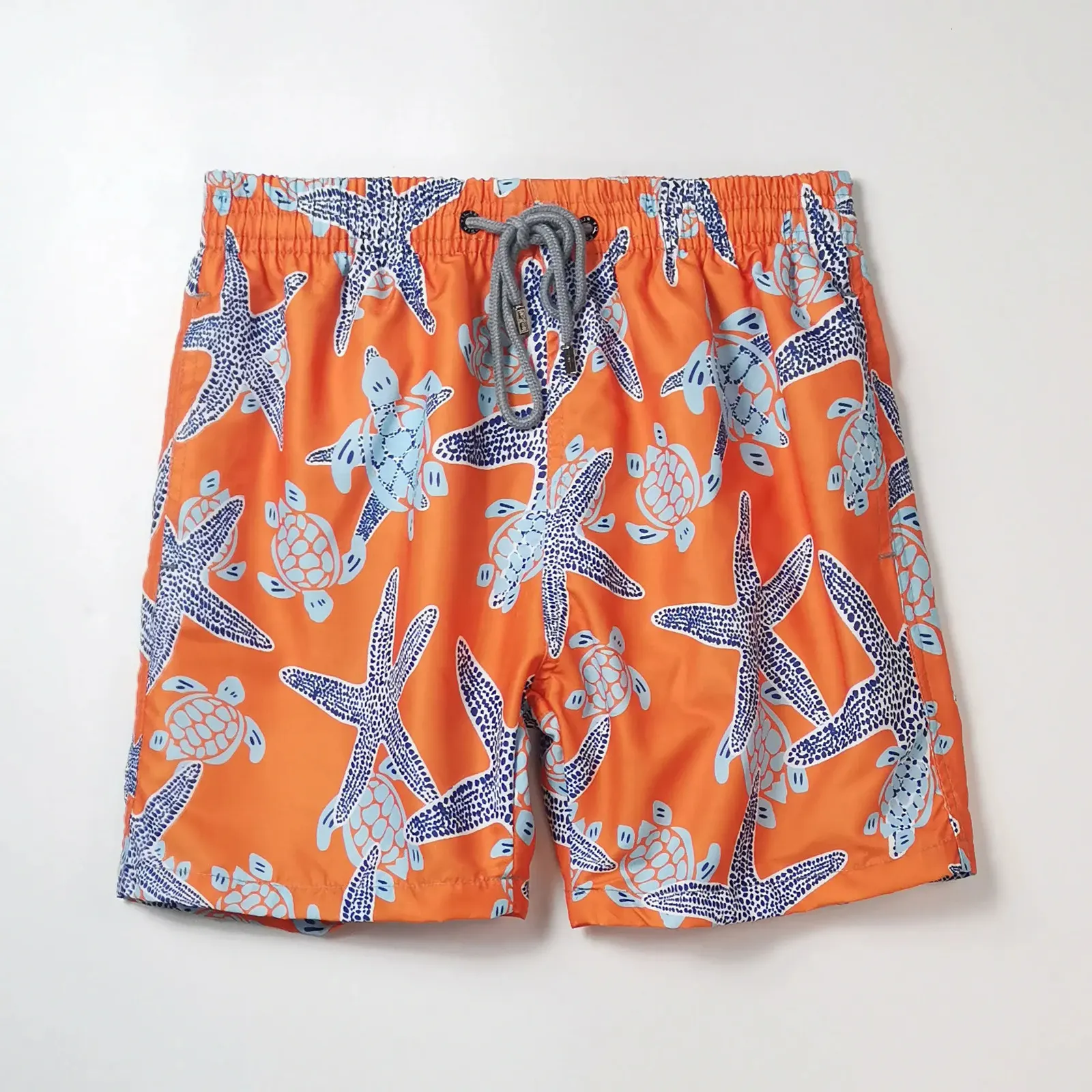 Summer Mens Mixed Color Shorts Luxury Starfish Turtles Printed Swimwear Beach Surfing Boardshorts High Quality Bermudas 240314