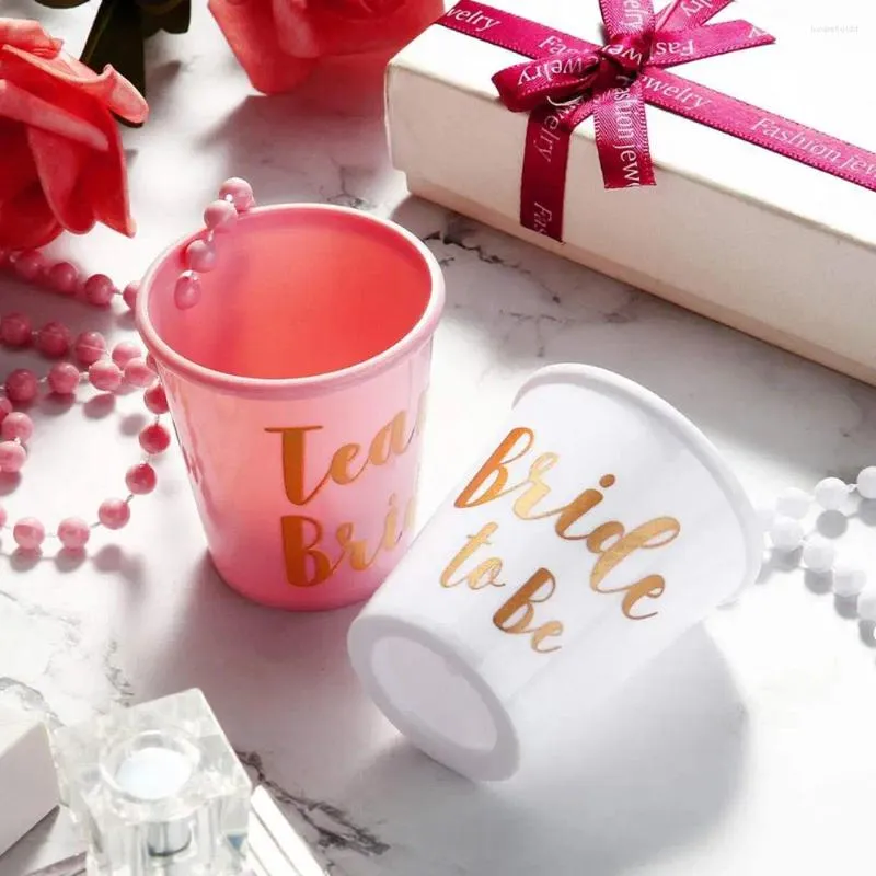 Mugs Bachelor Party Wine Glass Plastic Bead Necklace Bachelorette S Set Team Bride Chain Cup For Bridal