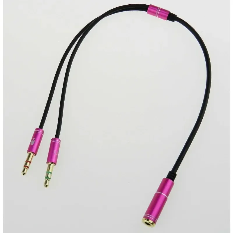 NEUE 3,5mm Jack Mikrofon Headset Audio Splitter Aux Verlängerung Kabel Buchse auf 2 Stecker Kopfhörer Für Telefon Computer L1