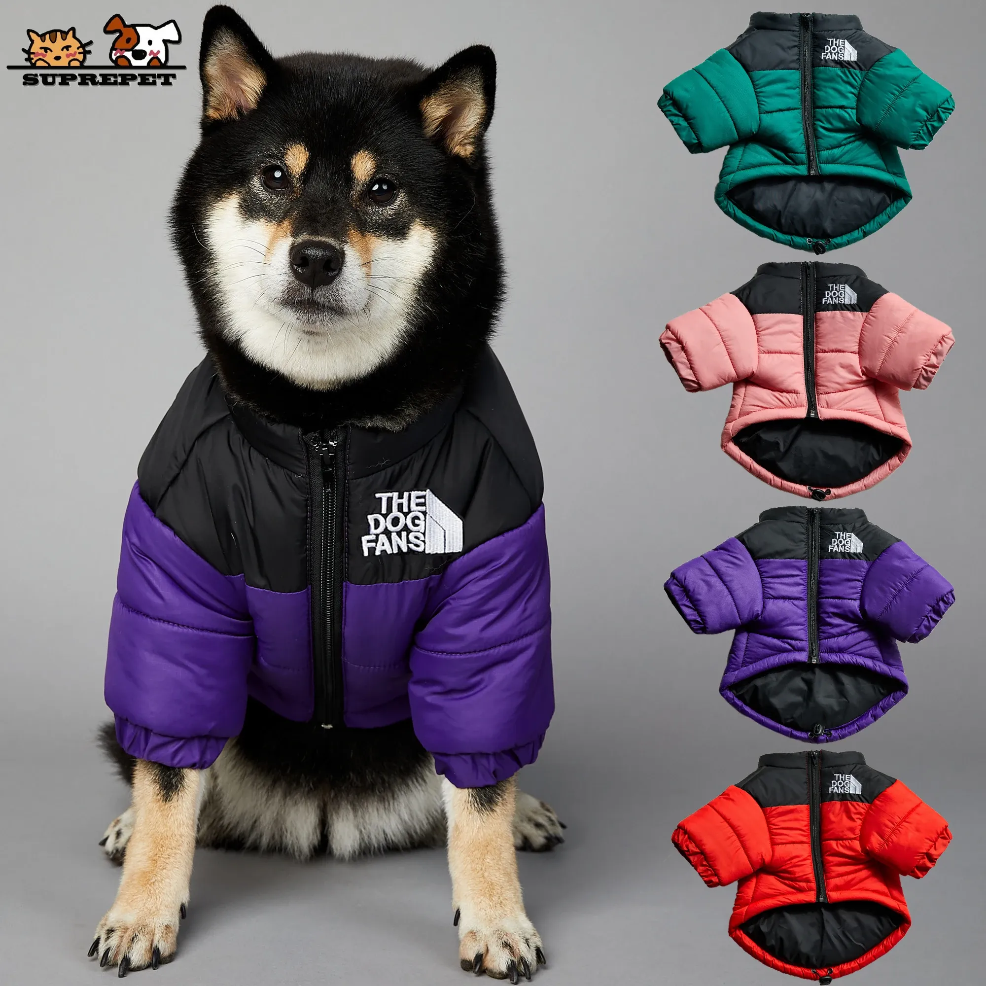 Parkas SUPREPET Padd Dog Vêtements d'hiver Chaud Coupe-Vent Solide Manteau de Chien Coton Designer Vêtements pour Chiens pour Grands Chiens Chiot Accessoires