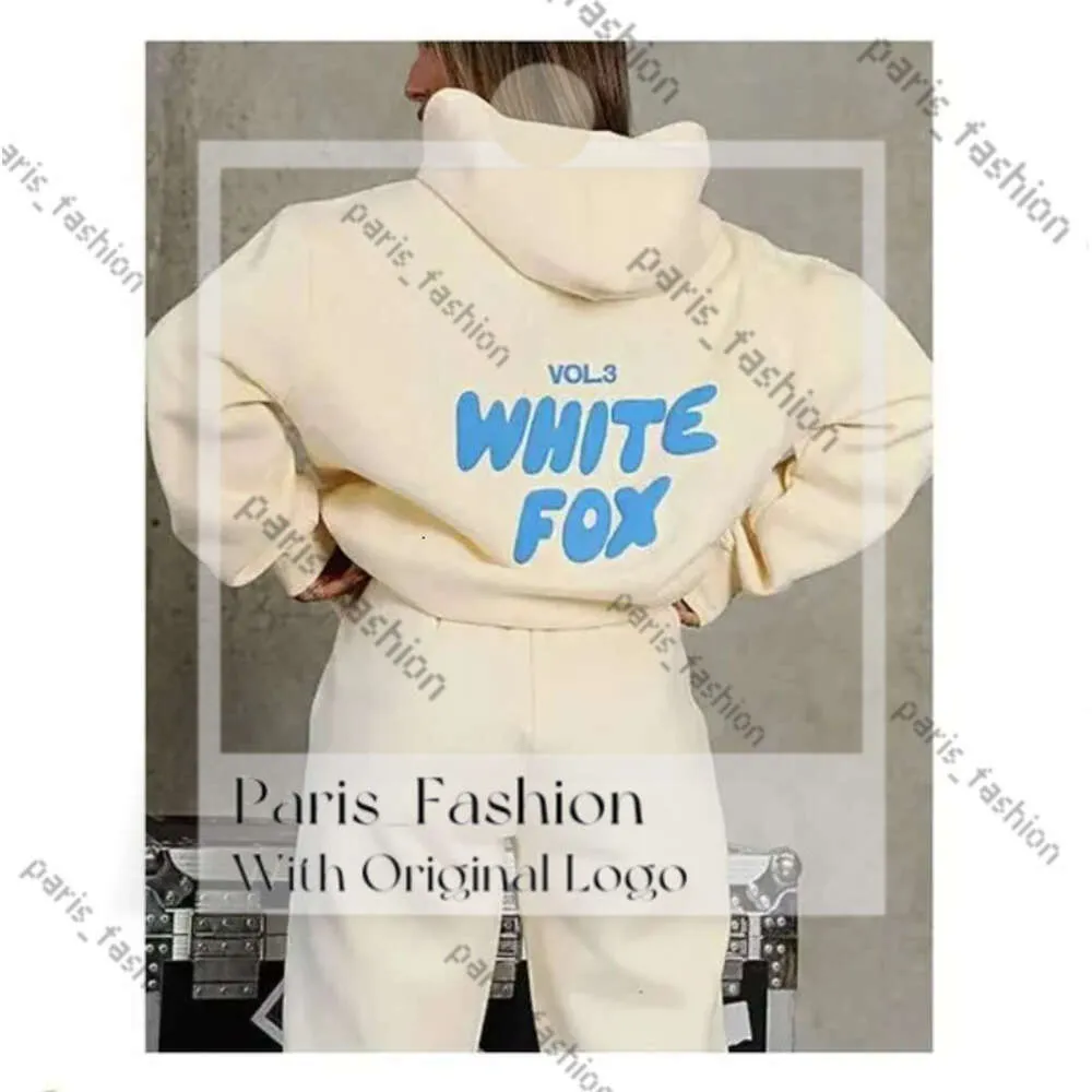 White Foxx Hoodie Dames Designer Sportswear Hoodie Set Dames Herenpak Sportief Pullover met lange mouwen en capuchon White Foxs Sweatshirt White Foxs 487