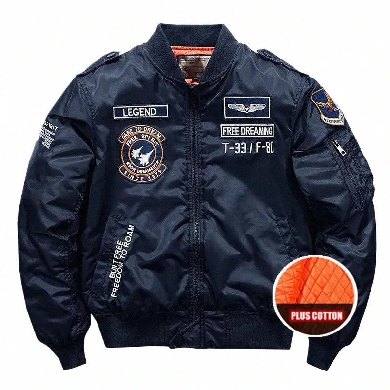 Męskie zimowe grube bombowce kurtki na motocykl wojskowy MA-1 Aviator Parkas Męski Hip Hop Baseball Jackets ciepły płaszcz 5xl 41zl#