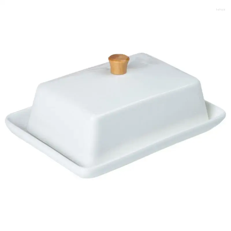 Piatti Piatto per burro in ceramica con coperchio Guarnizioni in silicone rettangolari Keeper Forniture per controsoffitto da cucina ermetiche e fresche