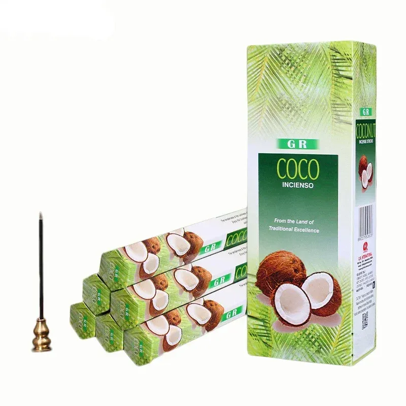 Burners Coconut 120 Stück indische Räucherstäbchen, natürlicher Kaffee, Raumduft für Räucherstäbchenhalter aus Holz für Heimdekoration, frische Luft