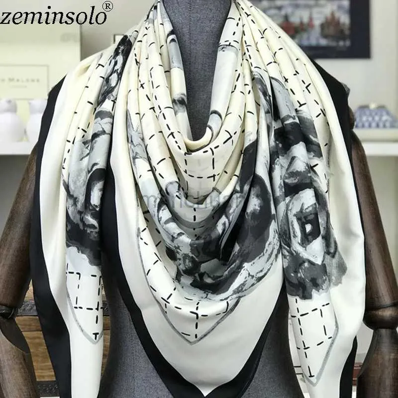 Sarongs 100% lenço de seda bandana foulard bandana bandagem de cabelo grande quadrado 130 * 130cm sarja de seda lenço xale saco estolas handroll 240325