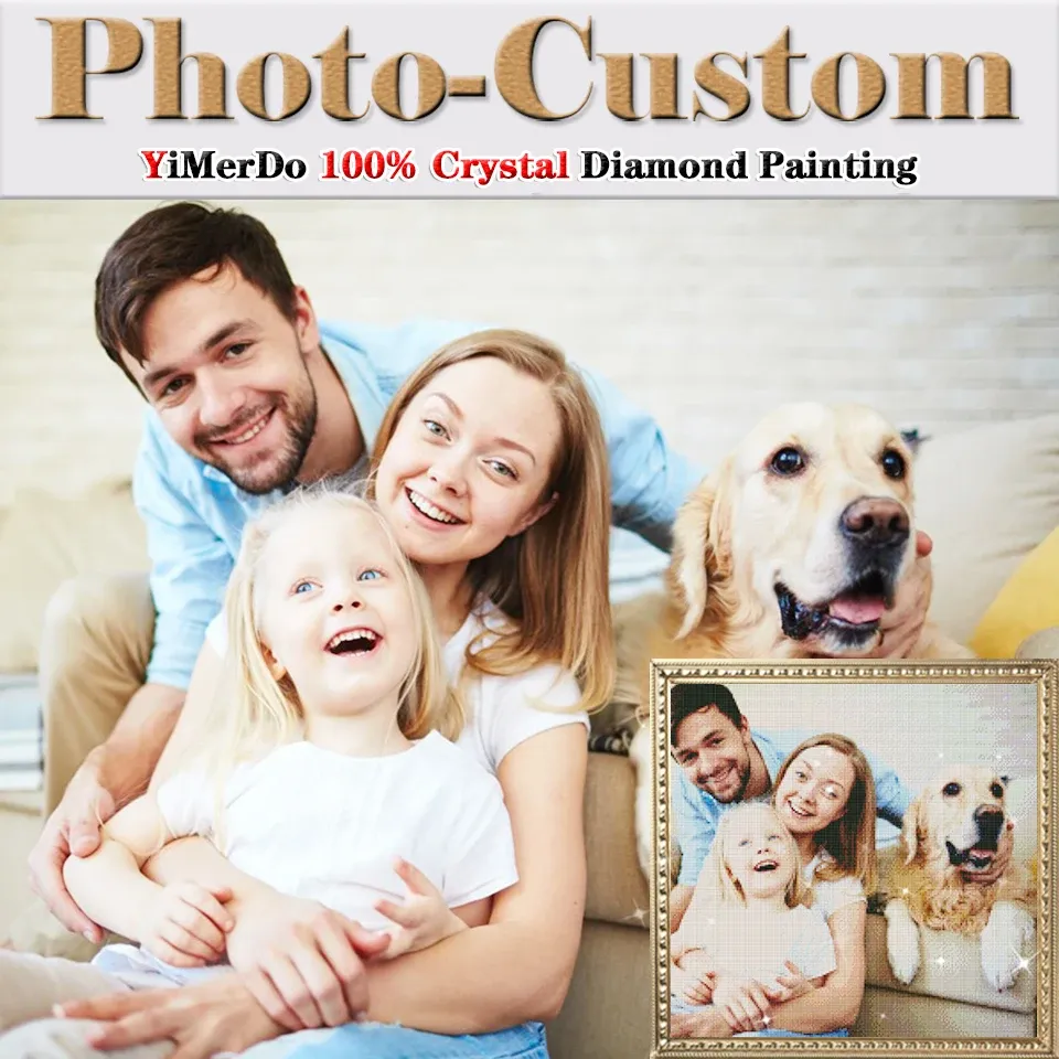 Craft yimeido Crystal Diamond Painting Custom Photos Photo Supper Сумка полная круглая бриллиантовая вышивка изображения стразах 5D Diamond Mosaic