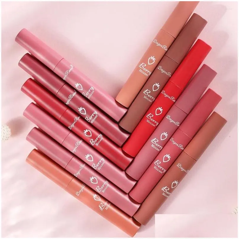 Lip Gloss Liquid Lipstick Matte Stberry Cosmetic Waterproof Glaze Non-Stick Cup Long Lasting Tint Makeup Drop Delivery Health Beauty L Dhcrz