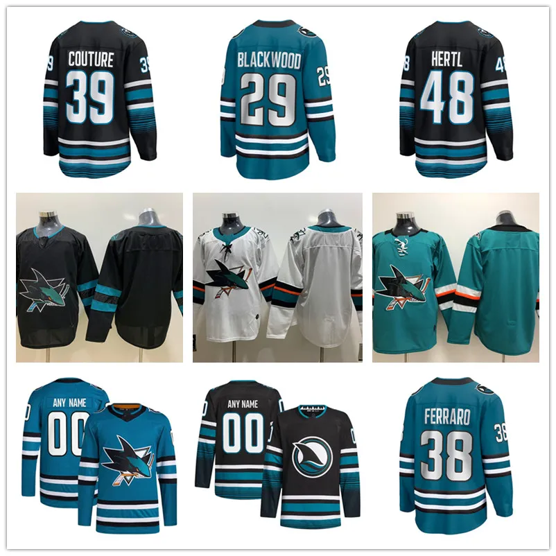 San Custom Jose Sharks Hockey Jerseys 41 Vitek Vanecek 44 Vlasic Marc-Edouard 18 Filip Zadina Fabian Zetterlund Mackenzie Blackwood Thomas Bordeleau Kyle Burroughs