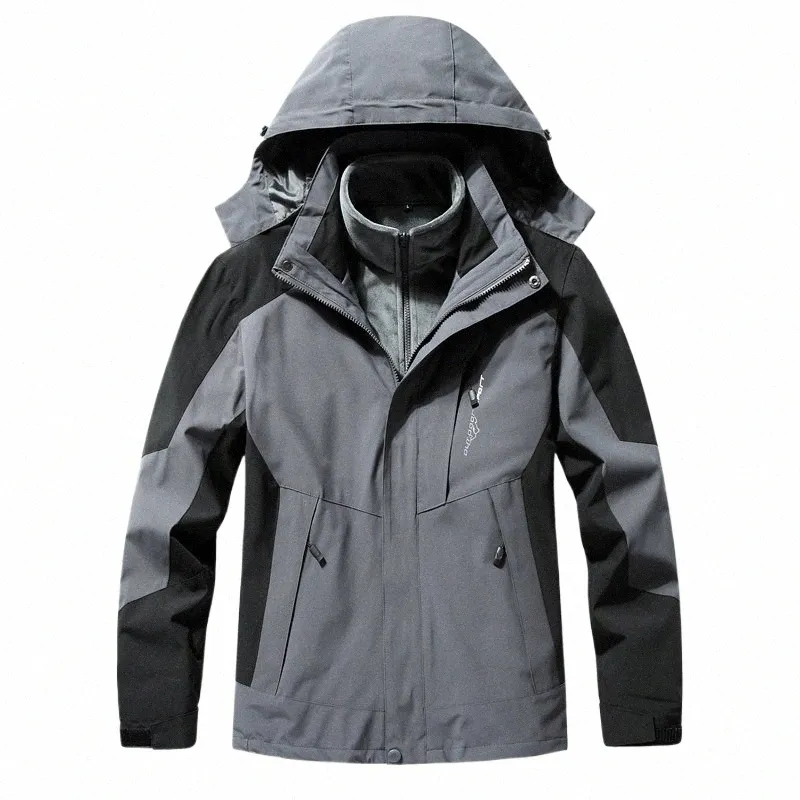 Ueteey 2023 Neue winddichte Mann Frauen Jacken Anzüge Zwei Stücke Sets 3 in 1 Windjacke Wasserdichte Cam Dicke warme Unisex Mantel n7mV #