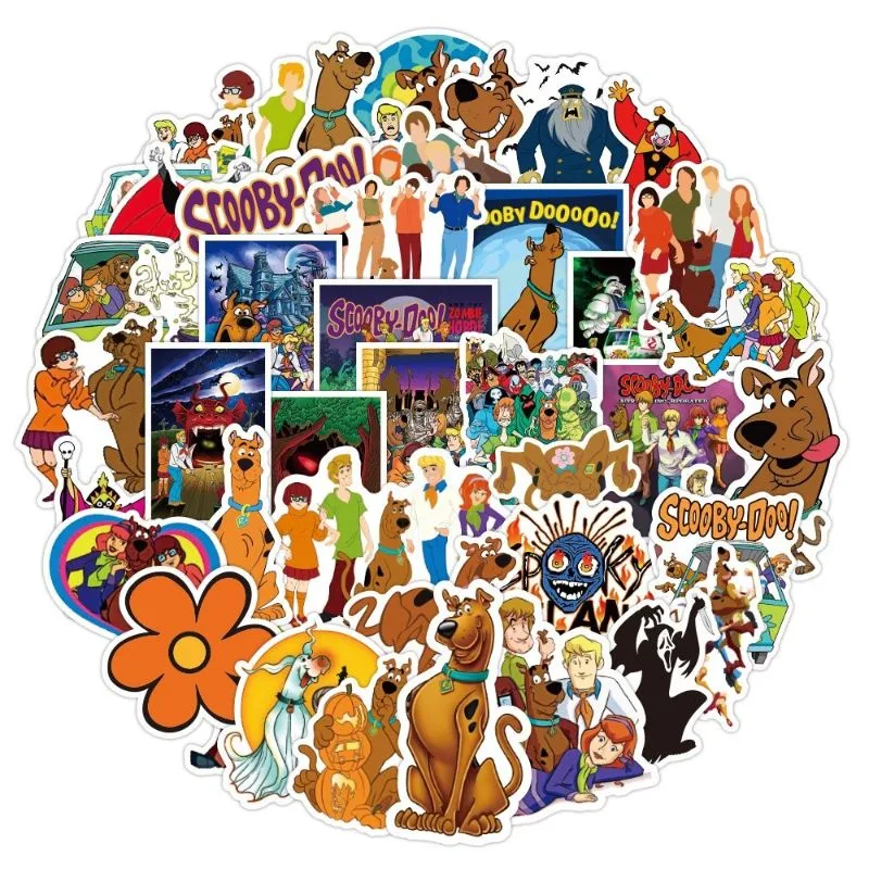 Bagage Nieuw 50 stks/partij Stickers Geschenken Scoob Monsters Cool Speelgoed Merch Vinyl Tieners Scooby-Doo Kinderbenodigdheden Skateboard Voor Graffiti, Stick Fjqm