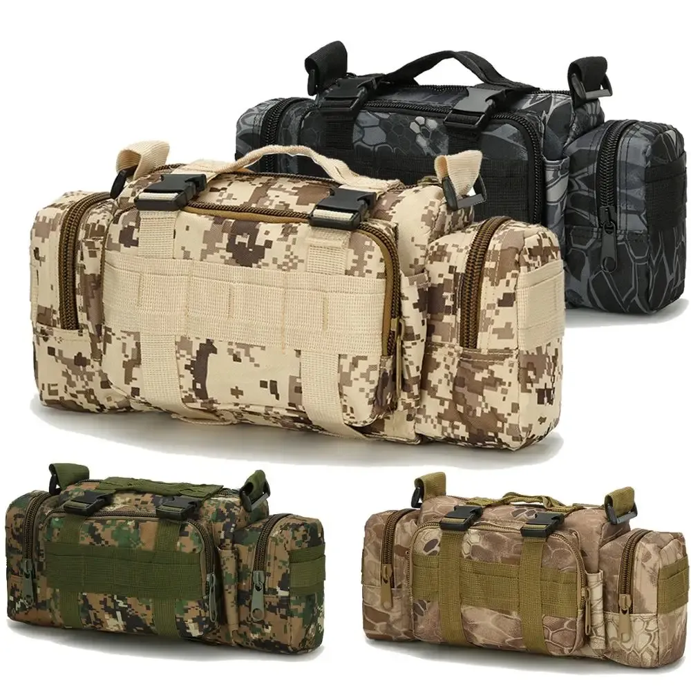 Väskor Taktisk molle kamerapåse kamouflage multifunktionsfickor armé utomhusjakt som kör fiske axel sport midja väska