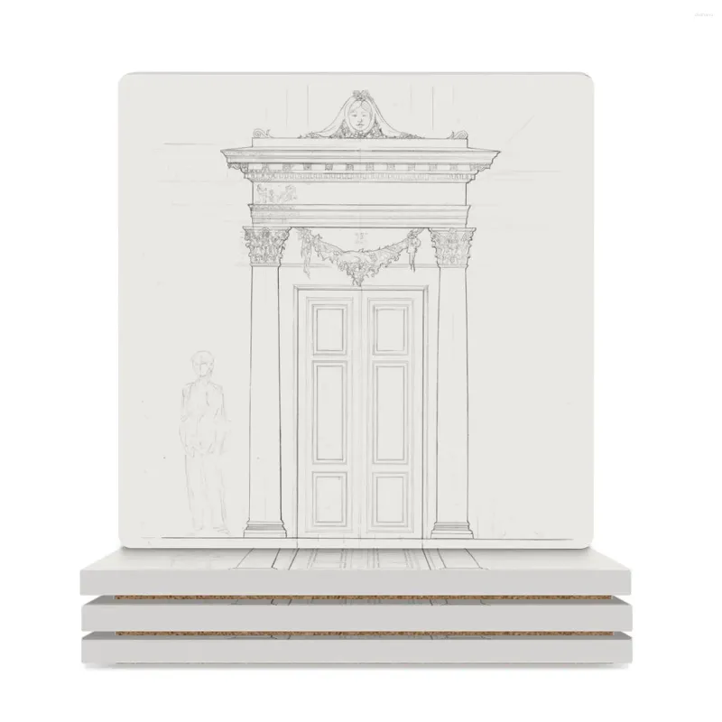 الحصير الجدول العمارة الكلاسيكية رسم ديارات السيراميك المدخل (مربع) منصات كوب لوحة القهوة