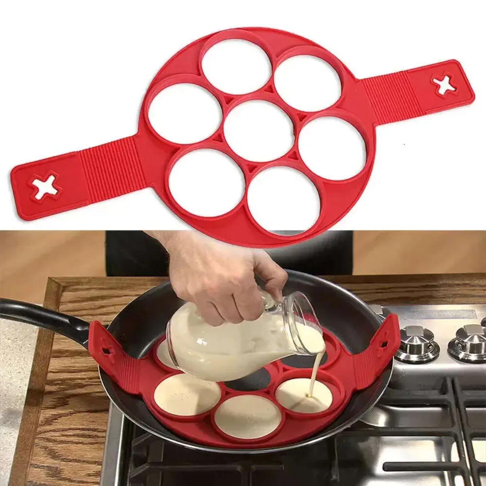 Vormt anti-aanbak gefrituurde ei siliconen maker eenvoudige operatie pancake omelet mold keuken accessoires dbc