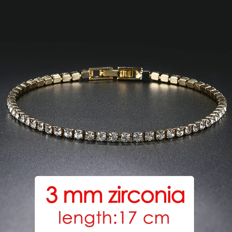 Bracelets de tennis Chaîne pour femmes mode Bracelet diamant cubique femme cristal rose or couleur de mariage ami cadeau bijoux 227