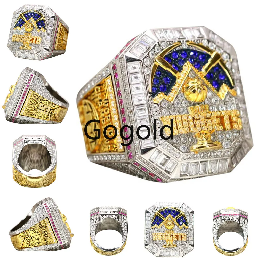 Luxe 2023 Nuggets Championnat Bague Designer 14K Or JOKIC Team World Basketball Champions Anneaux Pour Hommes Femmes Diamant Bijoux