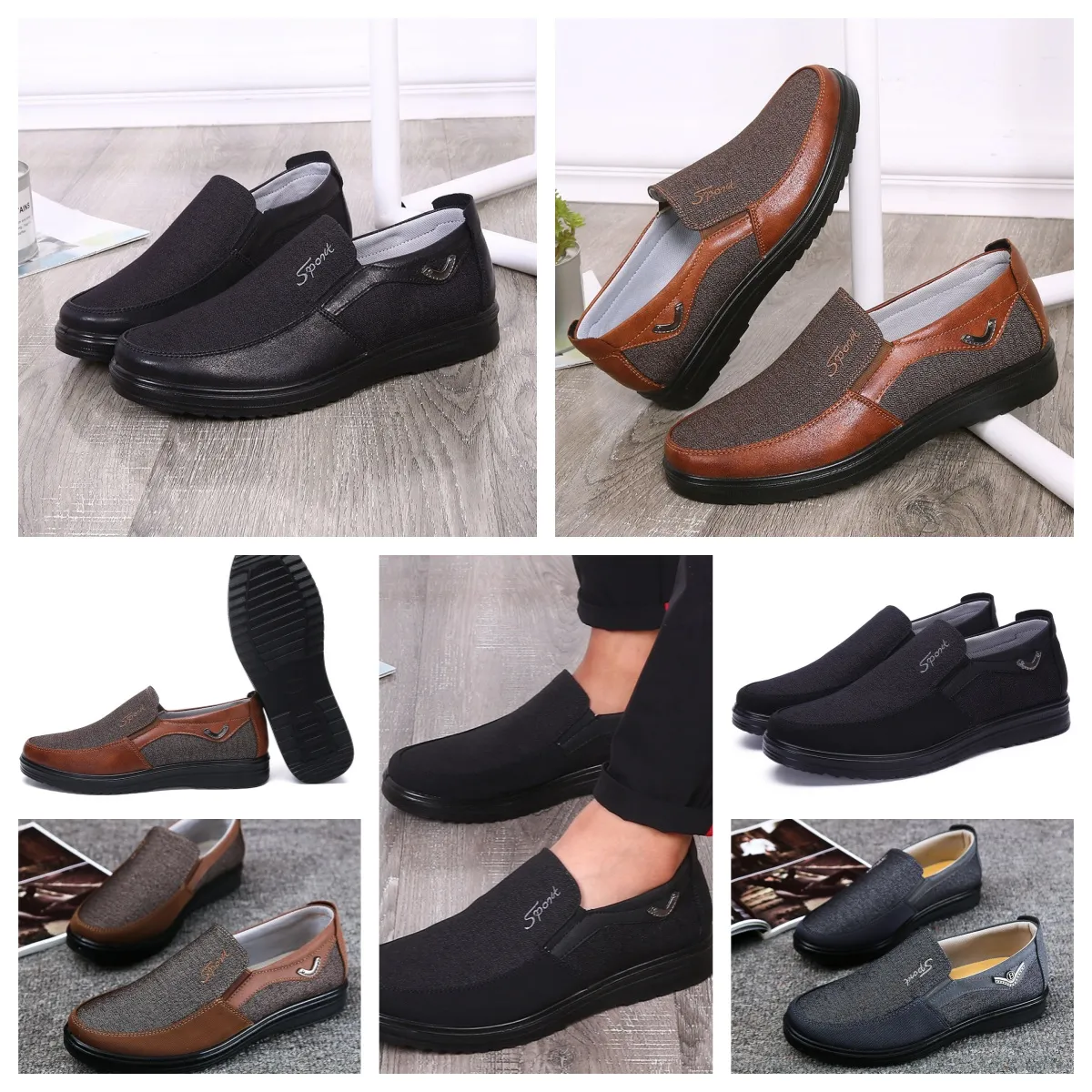 Sneaker Shoe Gai Casual Men Single Business Round Buty Buty Sofe Soled Slipper Flat Class