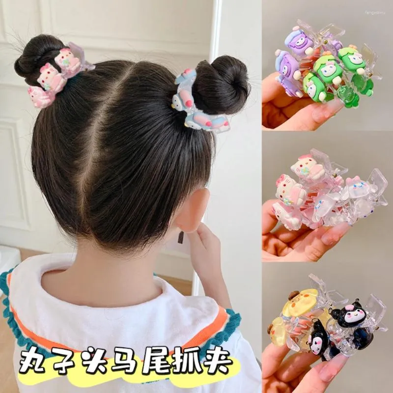 Accessoires pour cheveux coréens pour enfants, chignon pour bébé, pince à saisir, carte pour petite fille, couvre-chef queue de cheval