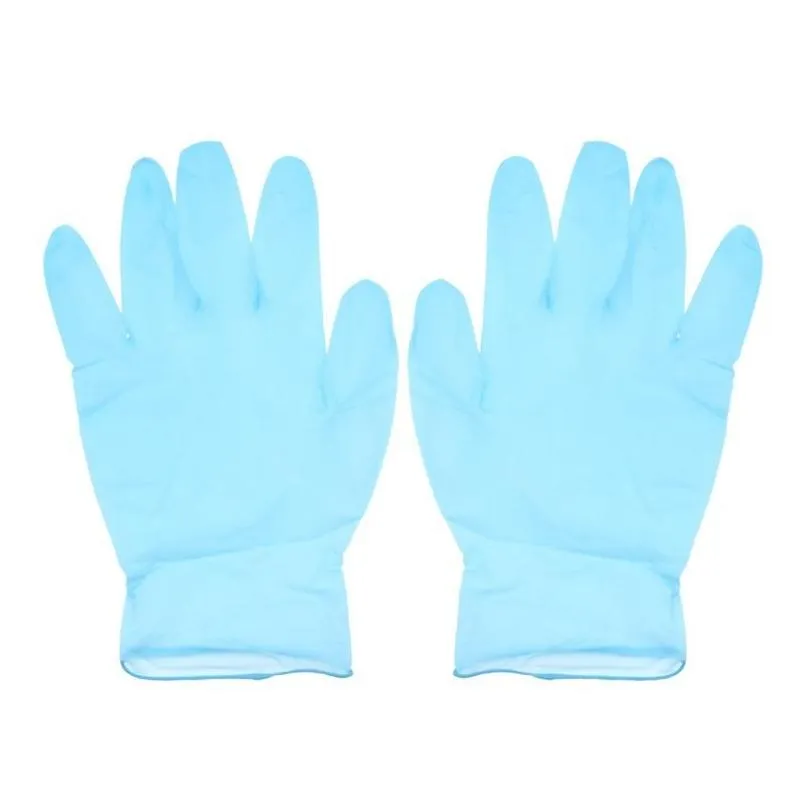 Лыжные перчатки Синие нитриловые экзаменационные латексные резиновые одноразовые нестерильные коробки из 100 штук Прямая доставка Спорт на открытом воздухе Защитное снаряжение от снега Otcjm
