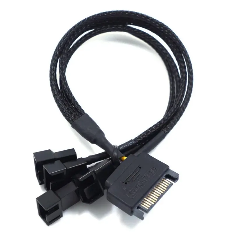 NEW 2024 Adapter Cable 15Pin To 3Pin 4Pin Conversion Power SATA 1 To 4 Extension Cables for Computer CPU Host Cooling Fan Connectors