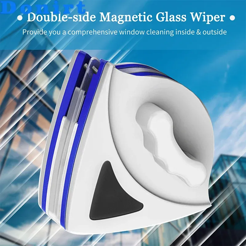 Rengöringsmedel 2023 Ny 38mm Magnetic Glass Window Cleaning Tool Automatic Water Dischiple Doublelayer Wiper Hushållens specialfönsterrengöringsmedel