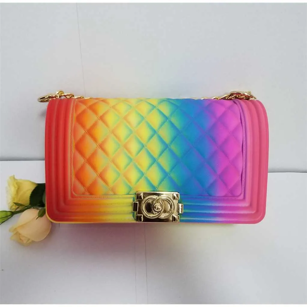 30% OFF Designer bag 2024 Handbags womens fashion Lingge single shoulder chain colorful diagonal jelly