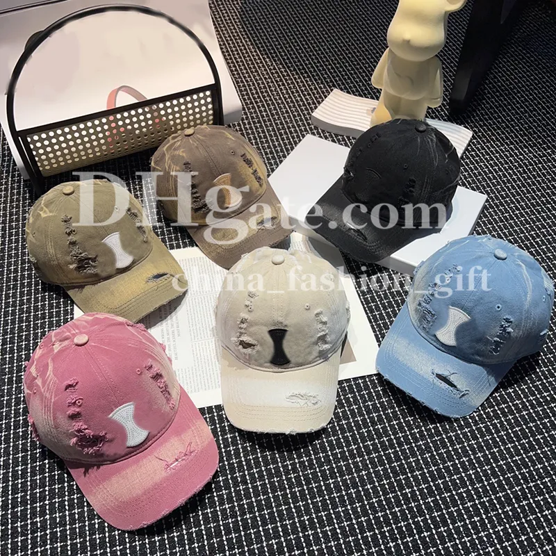 Ball Cap Designer Geperforeerde Hoed Zomer Canvas Cap Voor Mannen Vrouwen Modieuze Tie Dye Hoeden Luxe Eend Tong Hoed Zonnebrandcrème Hoed Voor Reizen