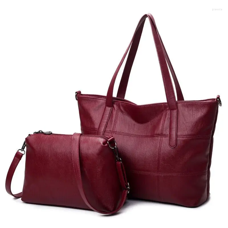 Schoudertassen Tas Dames 2024 Tote Mode Retro Eenvoudige Grote Capaciteit Dames Casual Tweedelige Handtas