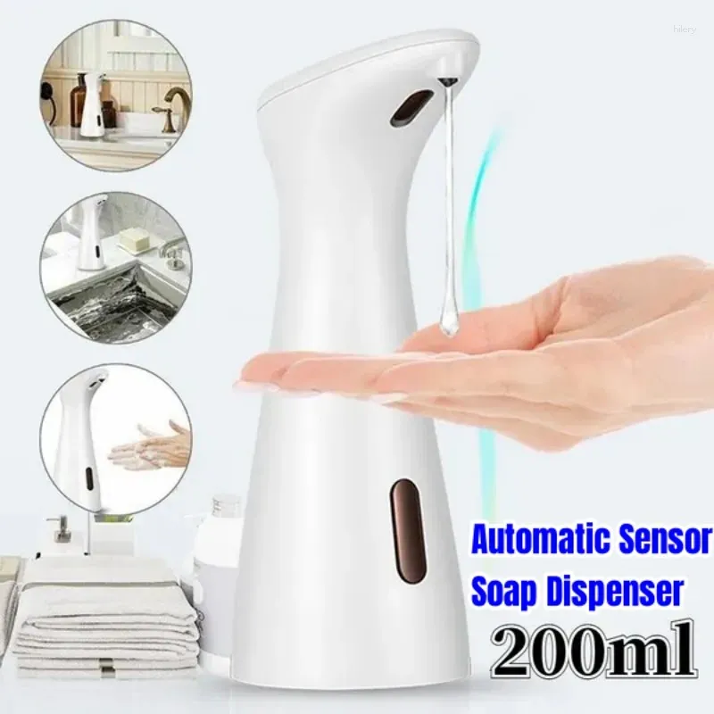 Liquid Soap Dispenser 200ML Touchless Battery Operated Electric Automatic For Bathroom Kitchen Infrared Pump Hand