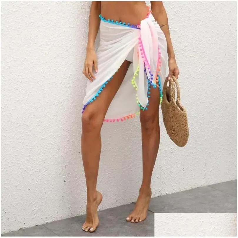 Dames Badmode Zomer Y Vrouwelijke Strand Effen Kleur Bikini Er-Ups Bandage Kwasten Er-Up Rokken Dames Strandkleding 2021 Drop Delivery Appa Otpwe