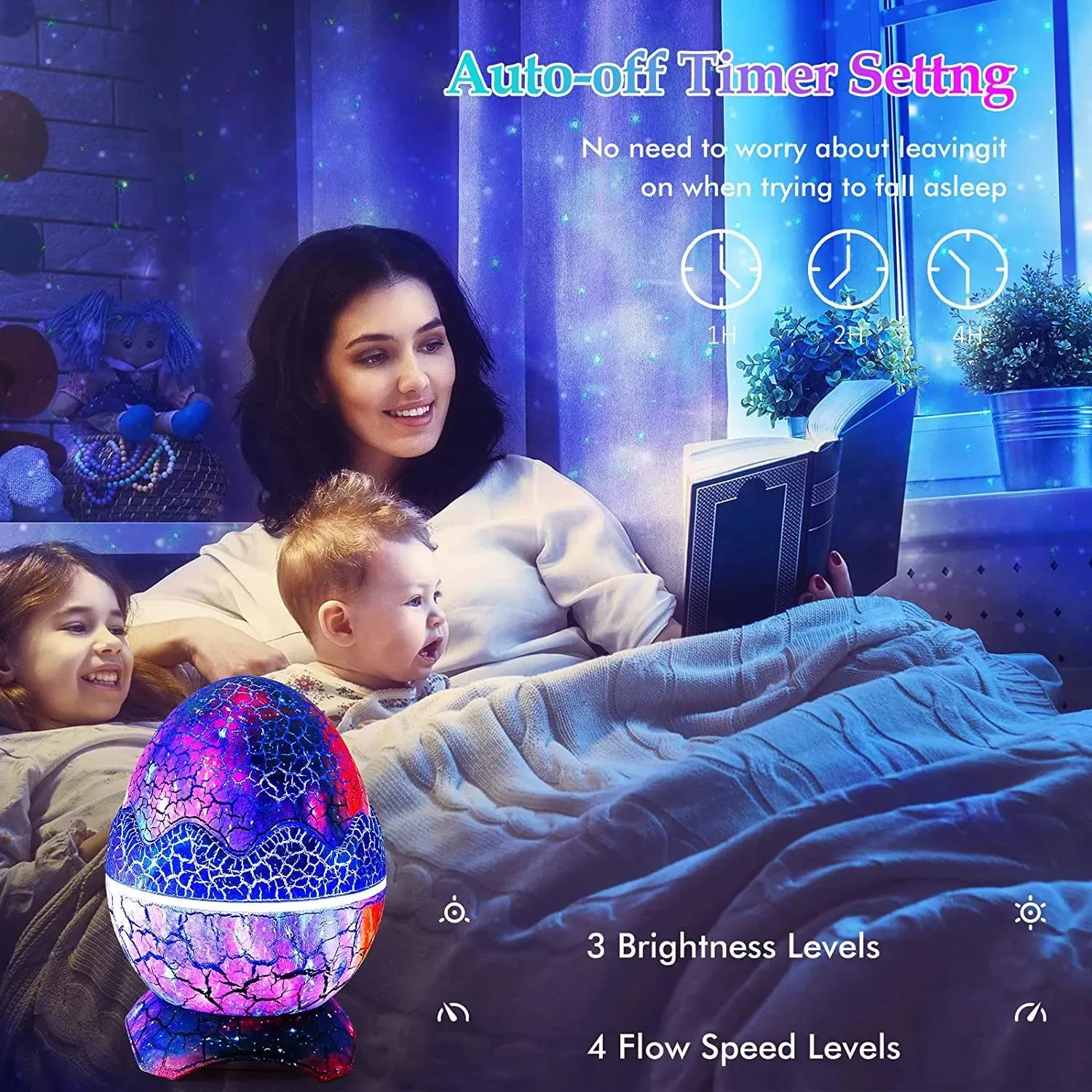 USB Star Night Light Music Starry Water Wave LED lights Remote Bluetooth Colorful Rotating Projector Sound-Activated Decor Lamp