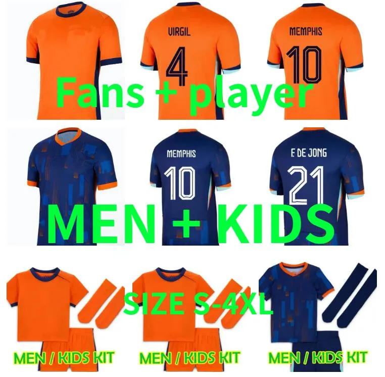 3XL 4XL 2024 Nederland MEMPHIS European Cup 24 25 Holland jersey DE JONG VIRGIL DUMFRIES BERGVIJN Shirt AKE DE LIGT heren kindertenue voetbalshirt Spelerversie