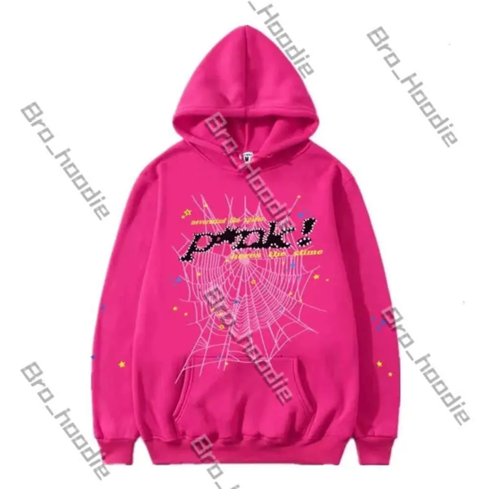 Мужские толстовки Sp5der Hoodie Set Молодежная дизайнерская толстовка с капюшоном Мужской спортивный костюм Spider Hoodie 555 Розовый комплект уличной одежды Y2k Спортивный костюм Женская толстовка с капюшоном из пенопласта Set 372