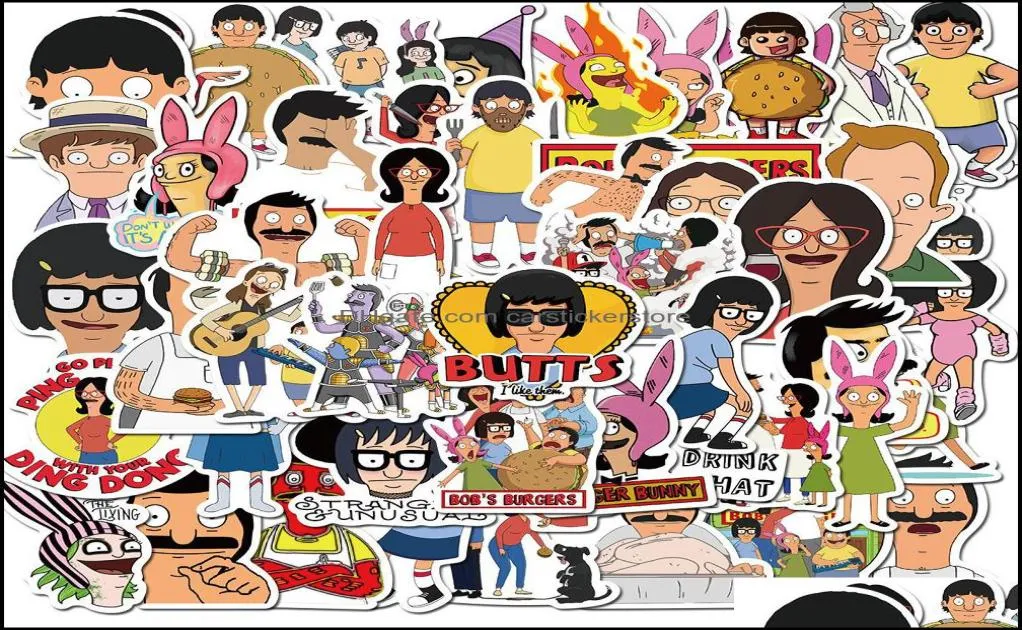 Car Stickers 50 Pcs Mixed Skateboard Cartoon For Laptop Fridge Helmet Pad Bicycle Bike Motorcycle Ps4 Notebook Guitar Carstickerst6043413