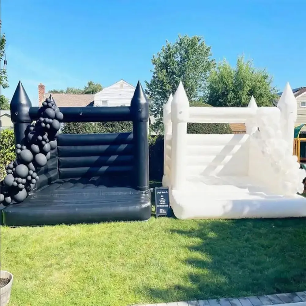 4.5x4.5m (15x15ft) full PVC Commercial Black Inflatable Bounce House Kids Toddler Inflatable Castle Moon Jumpers Outdoor Trampoline For Sale