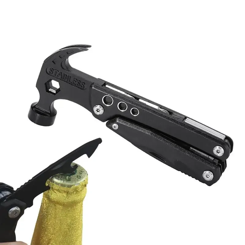 Hammer Mini Hammer Multitool Multifunctional Claw Hammer Stainless Steel Pocket Hammer Portable Outdoor Survival Gear For Campings