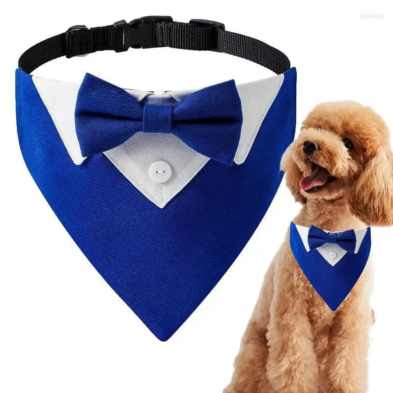 Vêtements pour chiens Collier Bandana de mariage Noeud papillon Respirant Tuxedo Écharpe de cou réglable pour les fêtes de mariage Anniversaires