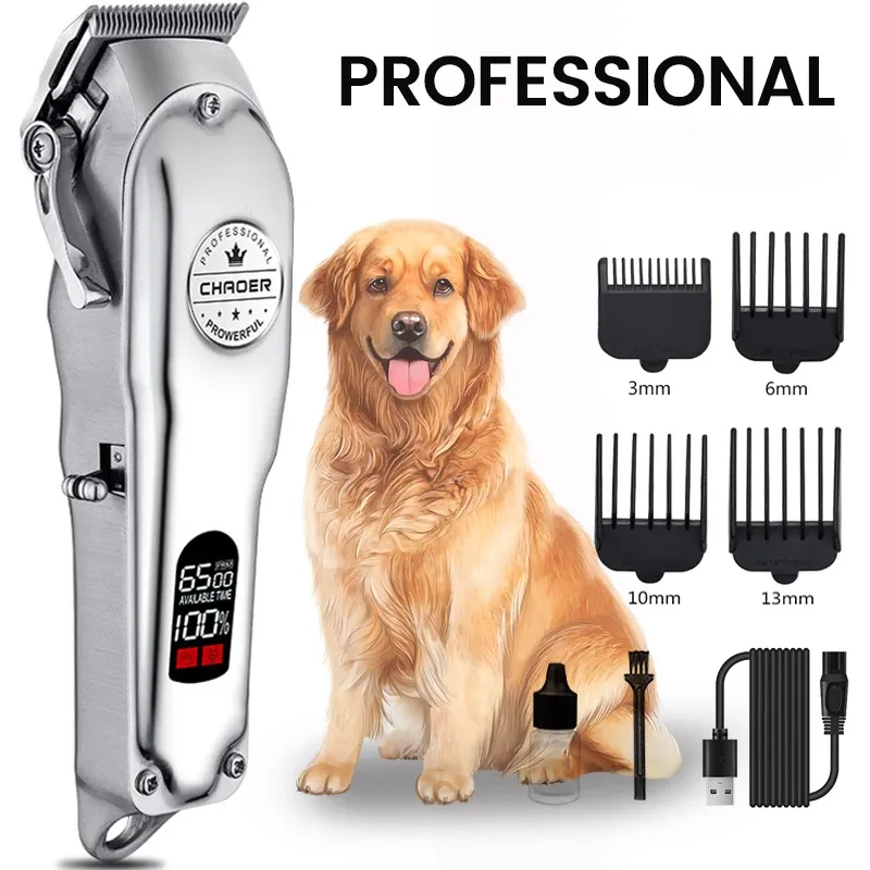 Trimmers Professional Dog Hair Clipper All Metal Rechargeable Pet Trimmer Cat Shaver Cutting Machine Puppy Grooming Haircut Low Noice