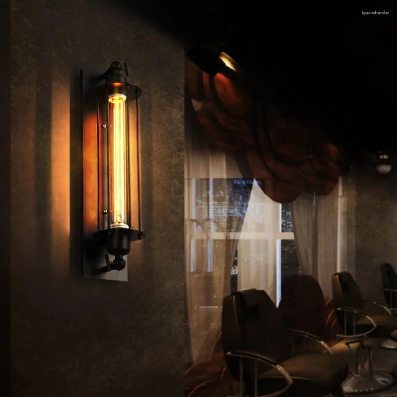 Настенные светильники, винтажная лампа в индустриальном стиле из кованого железа E27, прикроватный светильник для коридора, дома