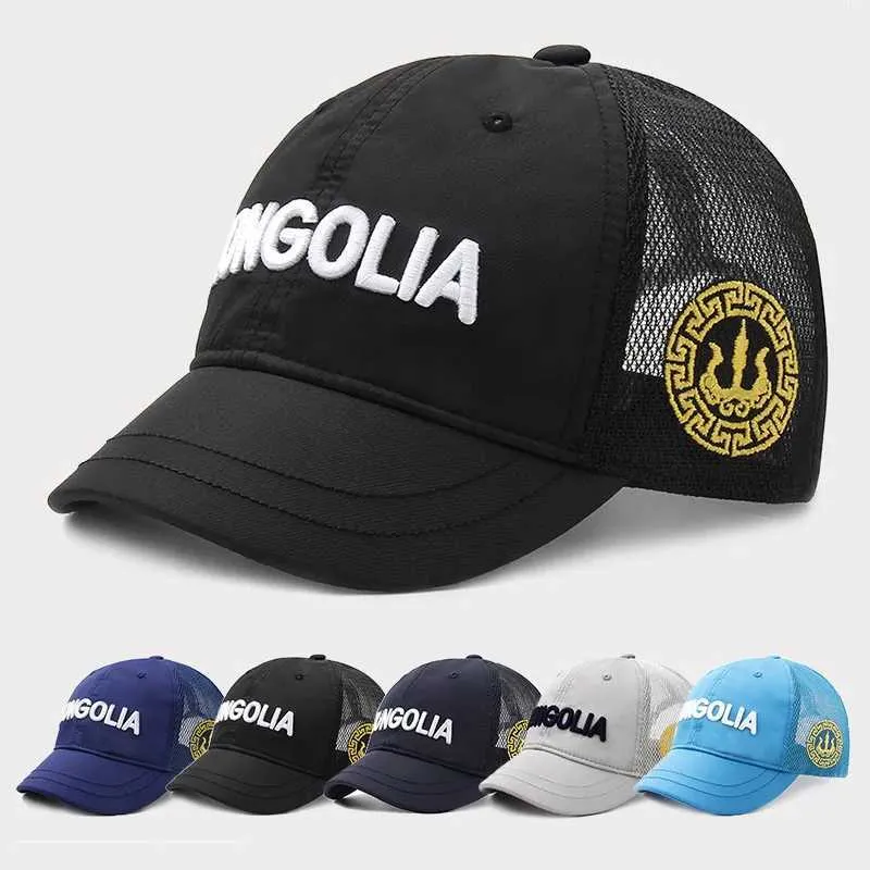 Bola Caps Mens Borda Curta Secagem Rápida Chapéu de Beisebol Casual Pequena Brim Carta Grade Respirável Botão Chapéu Truck Driver Bone Óculos Dad Hat J240325