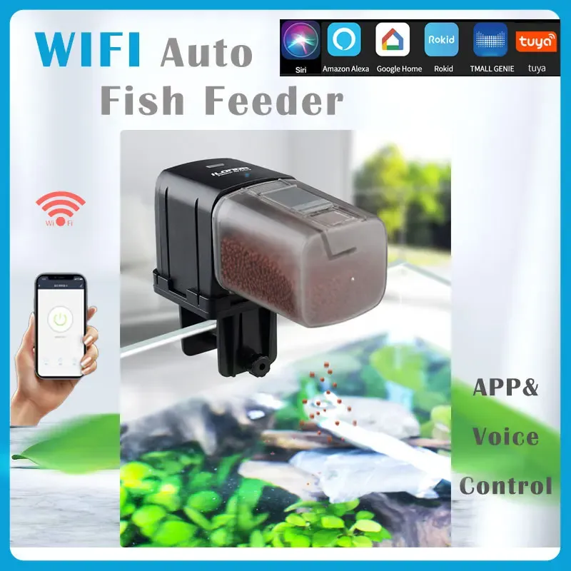 フィーダーIlonda Wifi Fish Feeder Organ Smart Control Aquarium Tank自動給餌装置タイミング釣り装置のアクセサリー