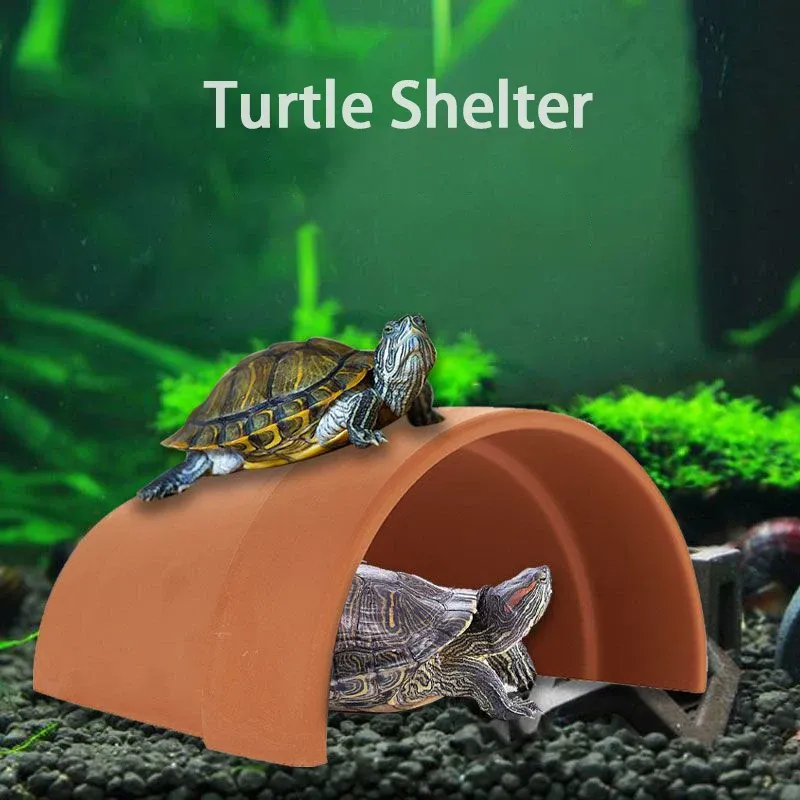 Décor tortue Dodge tuile grotte abri pour reptiles terrasse d'escalade colline aménagement paysager en céramique décoration d'aquarium poisson crevettes abri maison