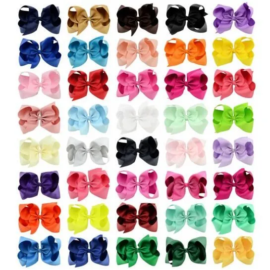 Haarspangen Zoll Clips Haarschleifen 40 Farben Candy Lolita Schleife Kinder Mädchen 6 Mädchen Zubehörfarben Mjodd
