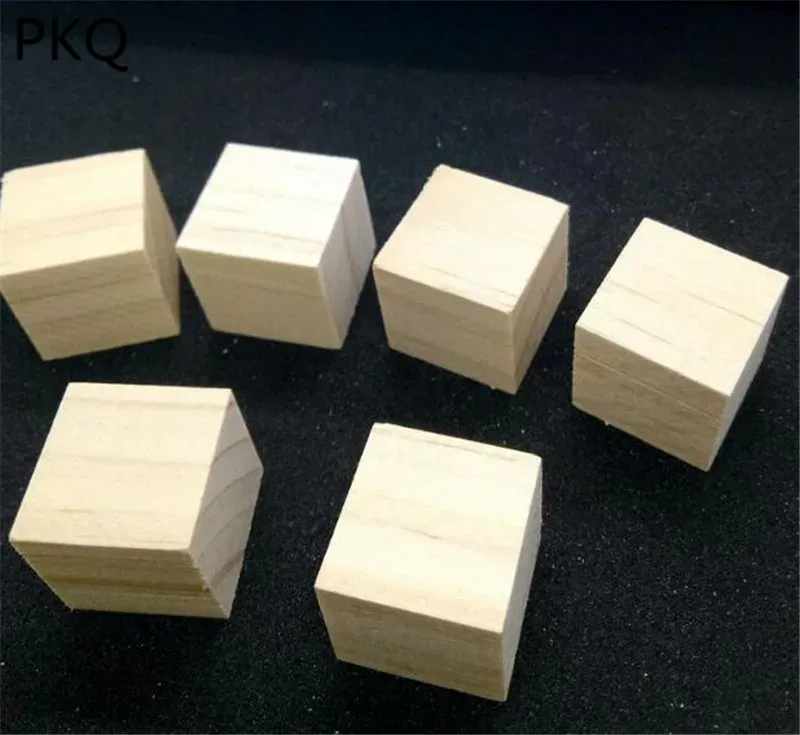 Crafts 3cm/4cm/5cm Solid Wood Cube Wooden Square Blocks kids Early Educational Toys DIY Woodwork Craft Decoration