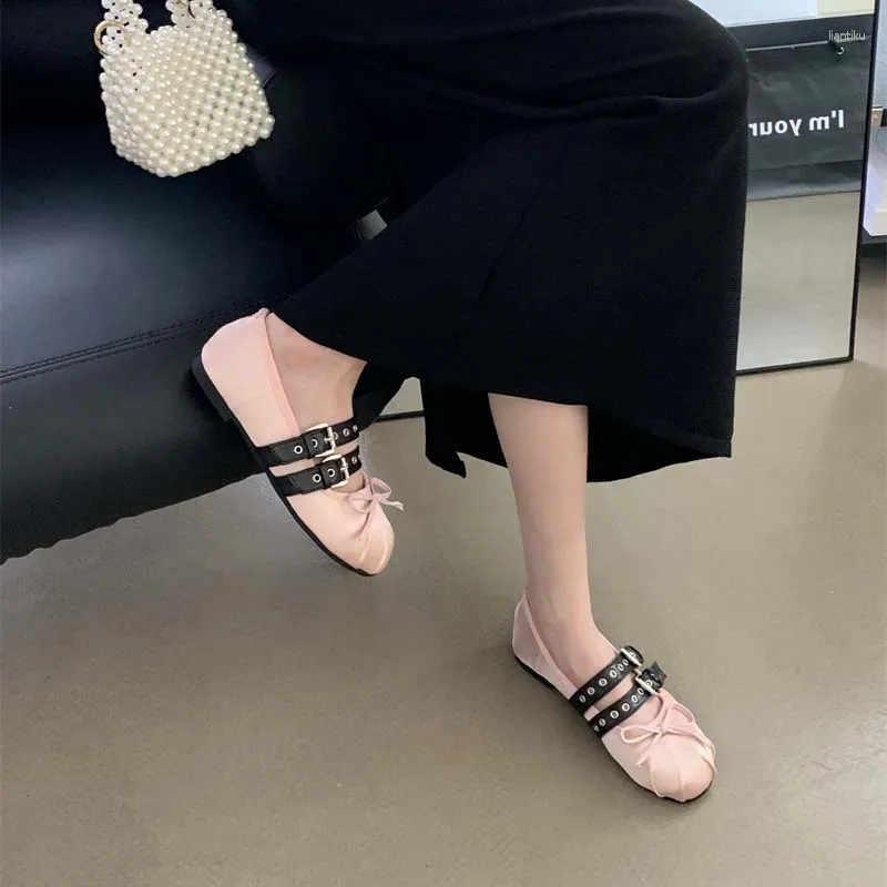 Casual Buty Flat Women Mokasyna dla kobiet baletniczych panie satynowe jedwabny balet płaski okrągłe palce elastyczne opaskę miękki zapato mujer