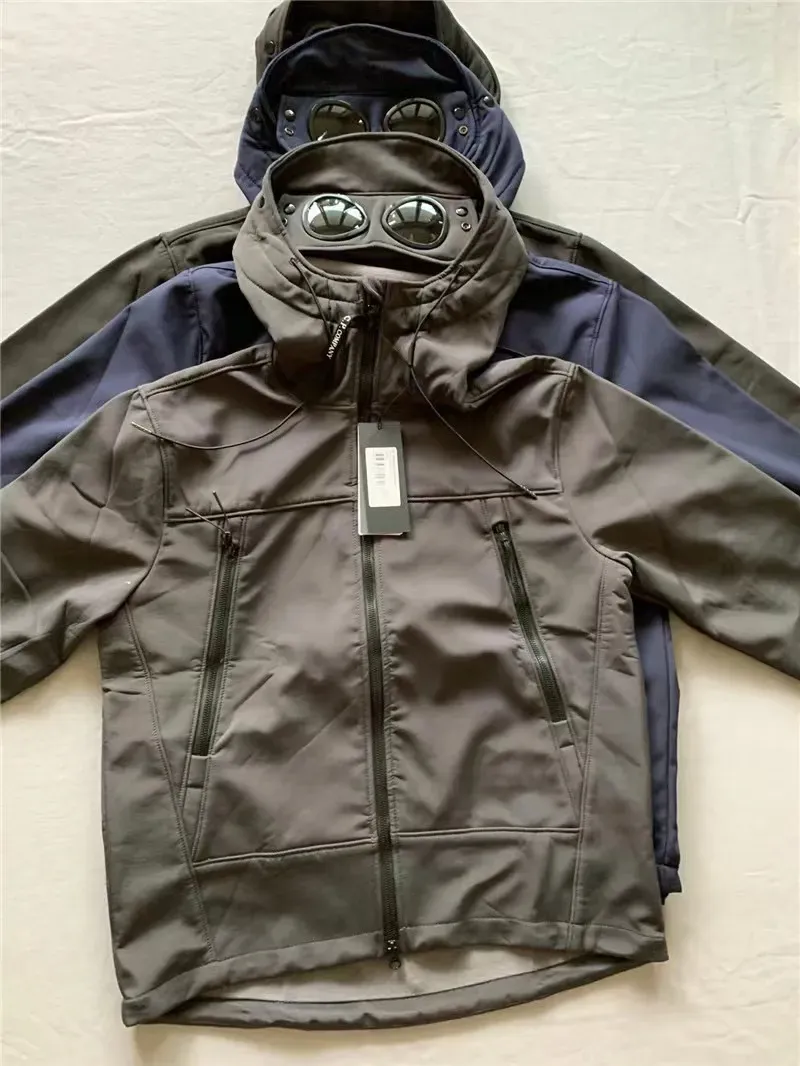 Herrjackor CP Compagny Jacket Goggle Hooded Jacket CP Spring Outdoor Windbreaker Fashion Märke Metal Nylon Ytterkläder Rockar CP Comapny Jacket Populärt